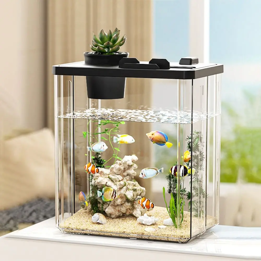 Marine Aquarium With Sump - 水槽デスクトップフィッシュタンクウォーターポンプ高透明フィルター造園金魚鉢ホーム装飾魚テラリウム