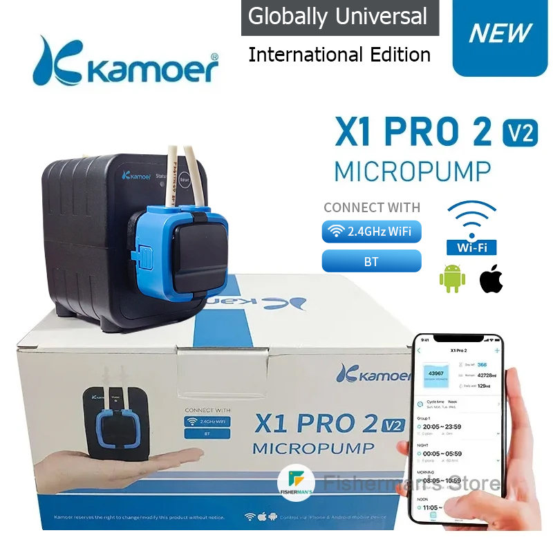 Marine Aquarium Equipment - Bluetooth Kamoer-X1 Pro 2 V2 Fishポンプ,水槽,水族館,液滴ポンプ,Wi-Fiアプリケーション用