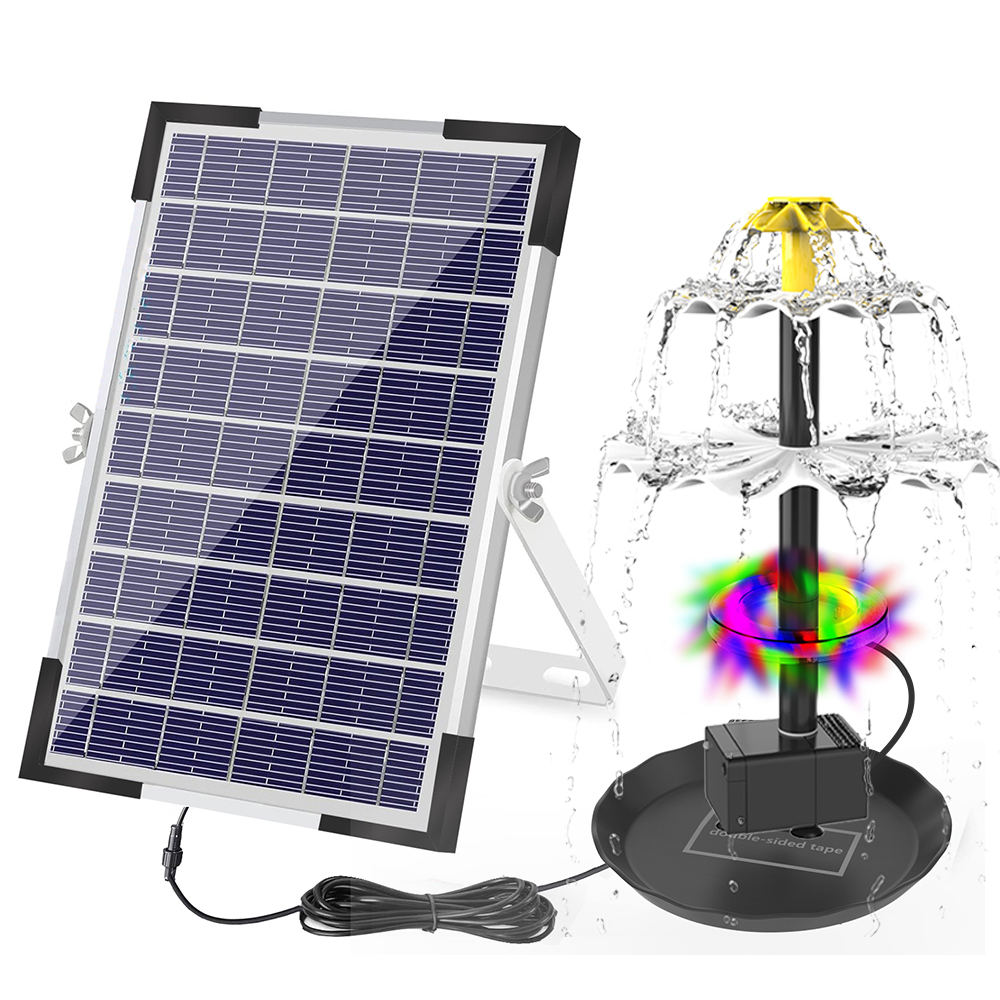 Marine Aquarium Equipment - バードバス用のソーラーパワー水噴水ポンプ、庭、池、プール、水槽、水族館用のLEDライト