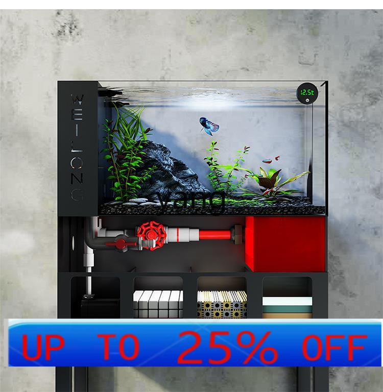 Marine Aquarium With Sump - Lhh リビングルーム 小型水槽 超白ガラス 金魚水槽 フィルター一体型水槽