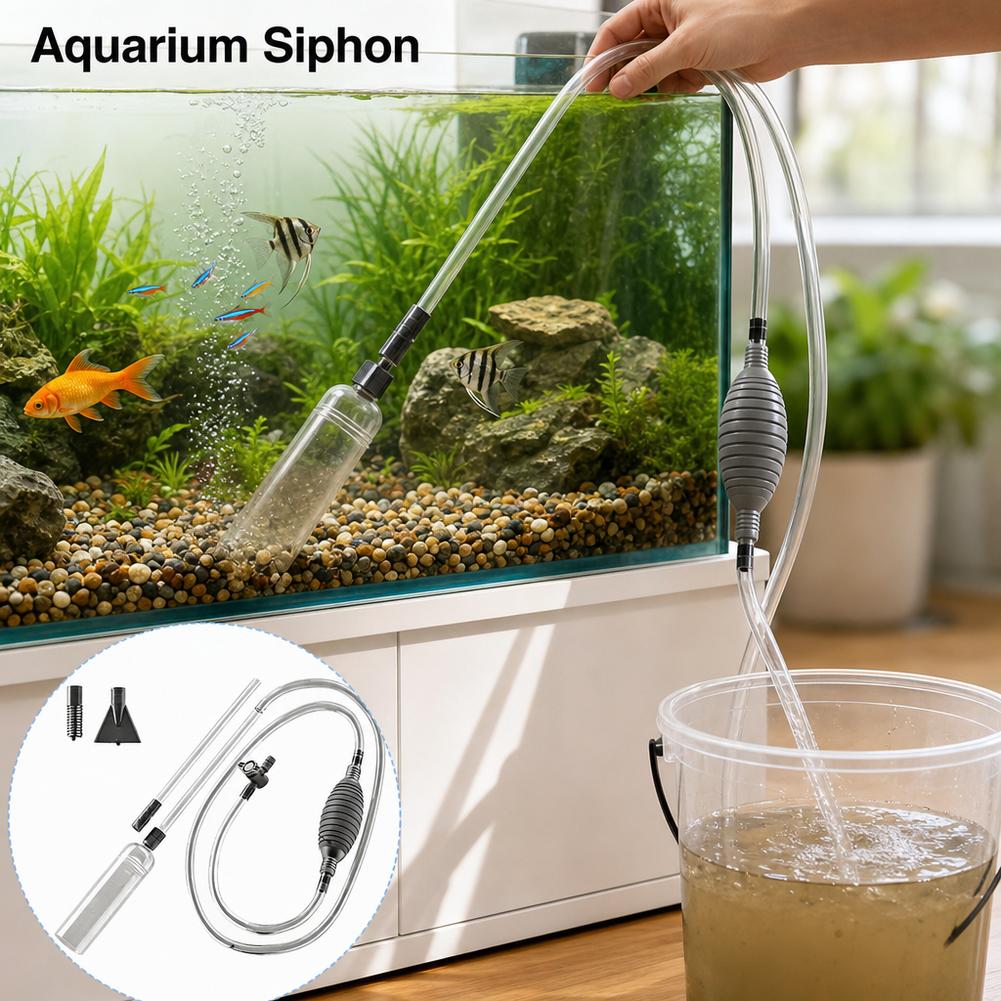 Marine Aquarium With Sump - 手動式水槽サイフォン魚タンク水交換キット砂利クリーナー砂洗浄ポンプ魚糞吸引パイプメンテナンスツール