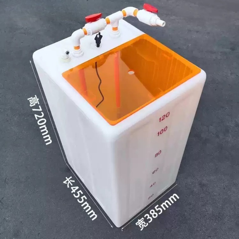 Marine Salt Mix - アクリルカバー付き厚型塩水混合バケツ、海水水槽用給水タンク（水補充、水交換用）