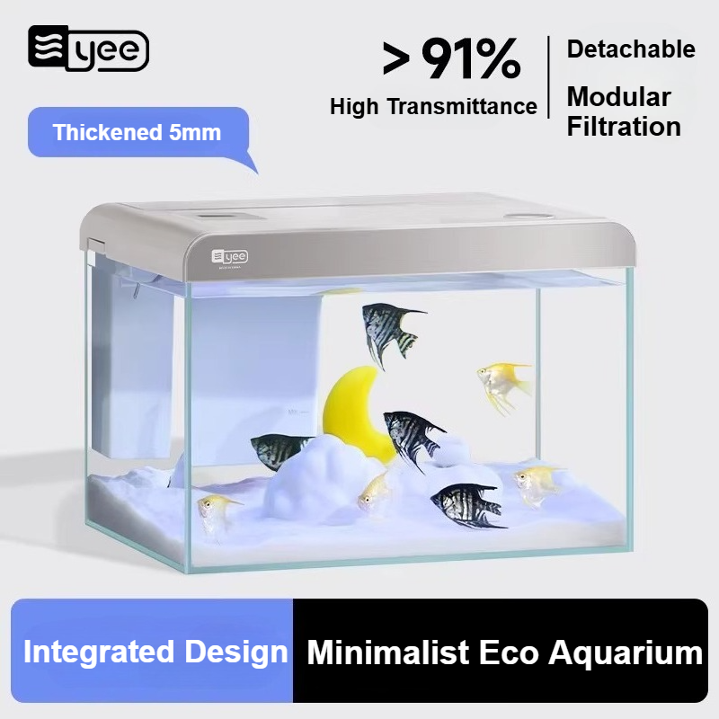 超透明ガラス製デスクトップ水槽 エコシステム 自循環式 家庭 - Marine Aquarium With Sump のレビューと価格