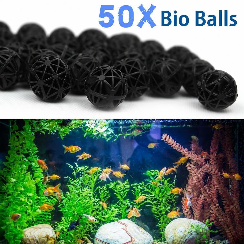 50個入り 16mm アクアリウム用バイオフィルターボール  - Aquarium Marine Plants のレビューと価格