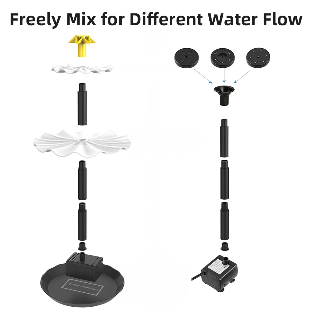 バードバス用のソーラーパワー水噴水ポンプ、庭、池、プール、水 - Marine Aquarium Equipment のレビューと価格