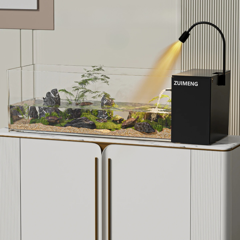 ‌ カメ水槽 - 渓流風景付き魚とカメのハイブリッド生息地、 - Marine Aquarium With Sump のレビューと価格