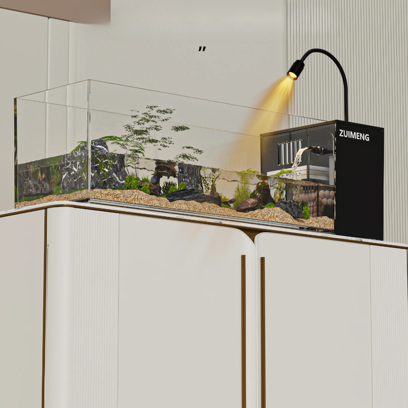 ‌ カメ水槽 - 渓流風景付き魚とカメのハイブリッド生息地、 - Marine Aquarium With Sump のレビューと価格