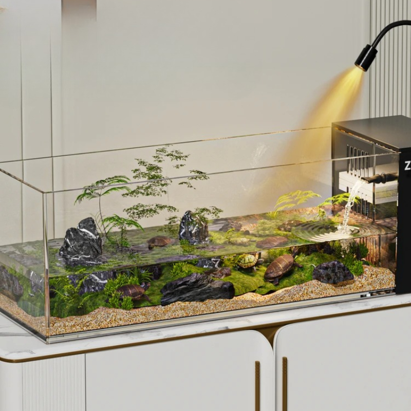 ‌ カメ水槽 - 渓流風景付き魚とカメのハイブリッド生息地、 - Marine Aquarium With Sump のレビューと価格