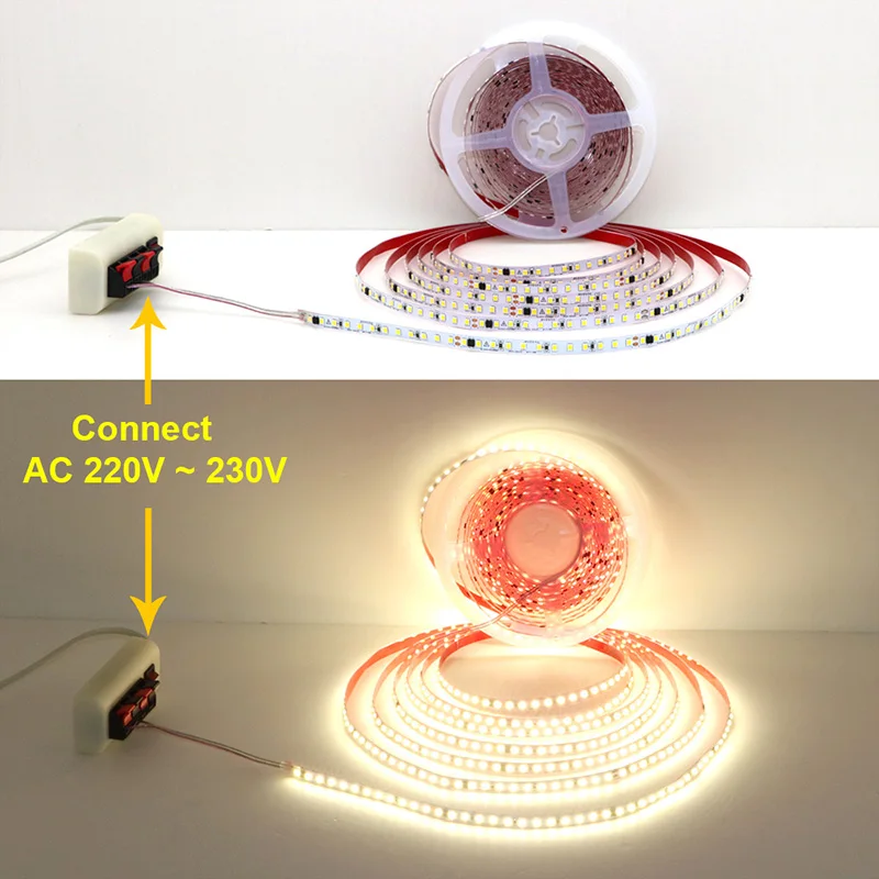 AC 220V 230V LED ストリップ 2835 12 - Actinic Blue Led のレビューと価格