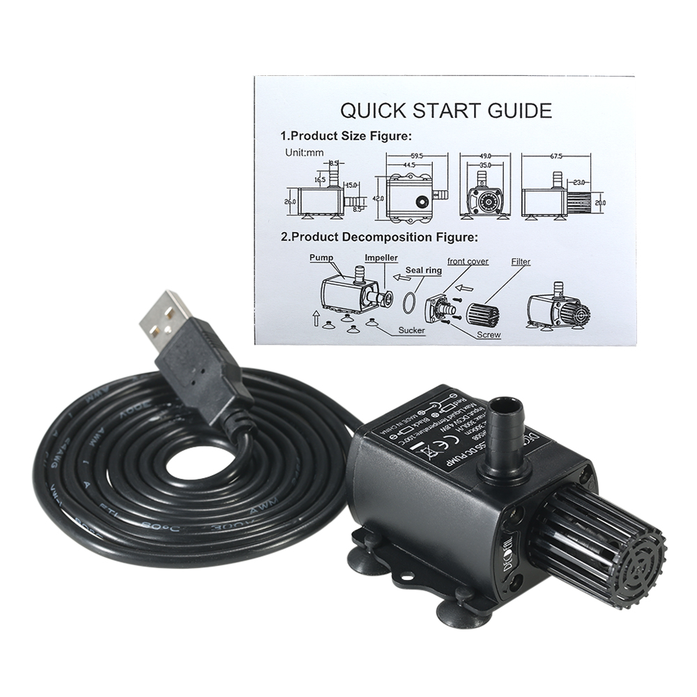 USB DC5V 4.8 ワット超静音ミニブラシレスウォータ - Marine Aquarium Equipment のレビューと価格